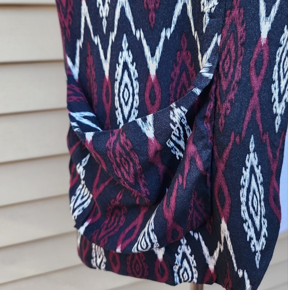 Forever 21 Dark Blue Multicolor Print Blazer 3/4 Sleeves Pockets Lightweight - Picture 7 of 12